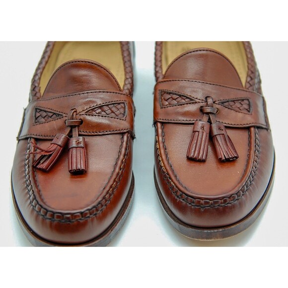 Allen Edmonds Maxfield Tassel Loafers 47716 Chili Cognac Brown Sz 11 C 99% USA - Picture 3 of 11